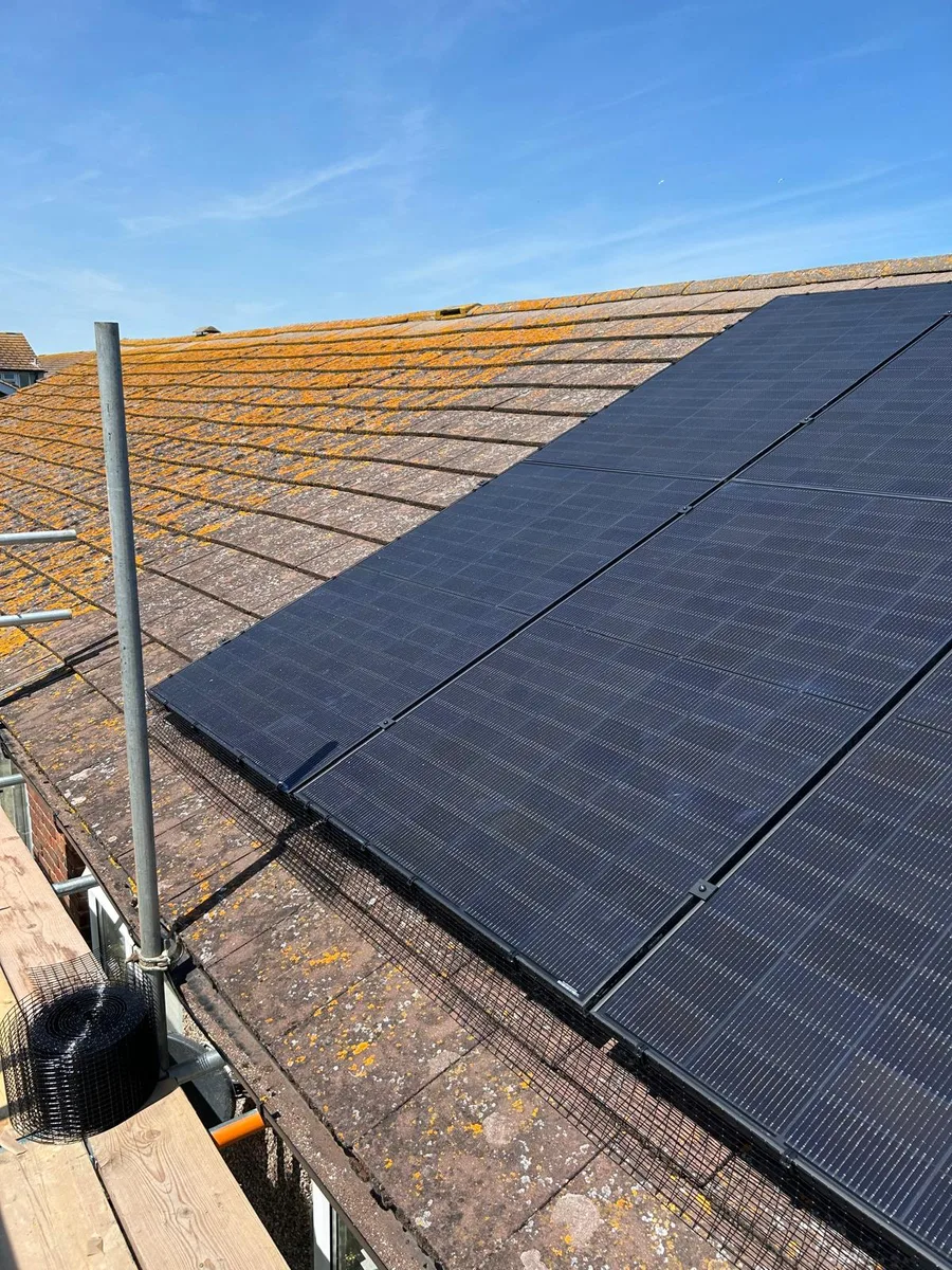 Solar panel installation on a roof in Margate, Kent
