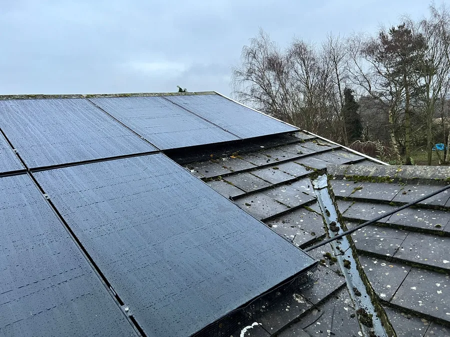 Solar panel installation on a roof in Canterbury, Kent