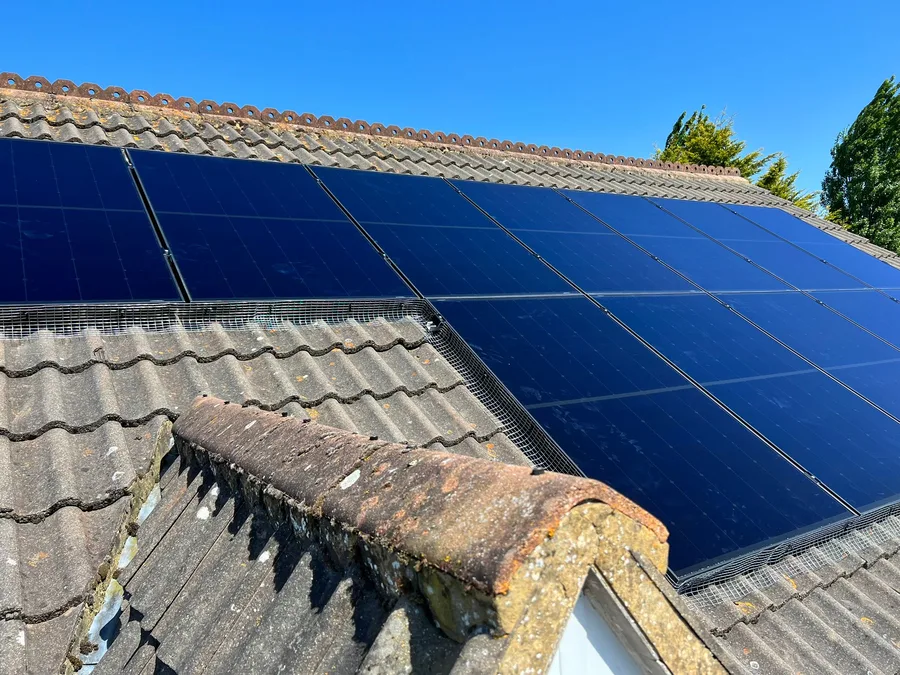 Close-up of solar panels